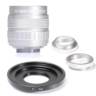 Fujian 50mm f1.4 CCTV Movie C-mount Lens for Nikon 1 V1 V2 J1 J2 J3 S1 camera - Image 1 of 4