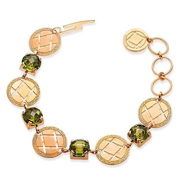 Nuevo Brazalete Eslabón Medallón Hidro Peridoto Rebecca 17.2ctw Foto 1 de 1