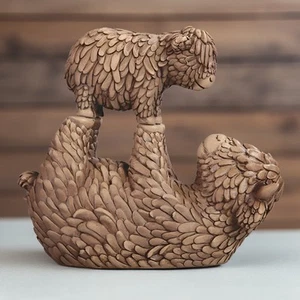 7.25"W Highland Cow with Cub Figurine Ornament Home Decor Unique Gift - Picture 1 of 1