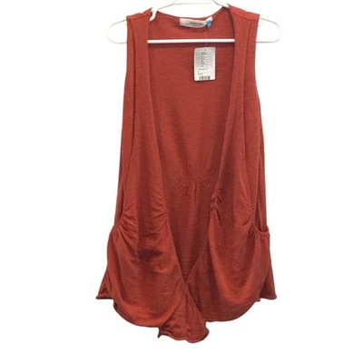 Chaleco abierto Sparrow para mujer talla mediana naranja bolsillos largos Anthropologie NUEVO Boho Foto 1 de 4