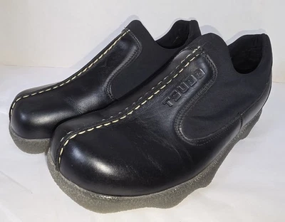 Zapato zueco sin cordones de cuero negro TSUBO para hombres 8/mujeres 10 suela acolchada cómoda de agarre Foto 1 de 4