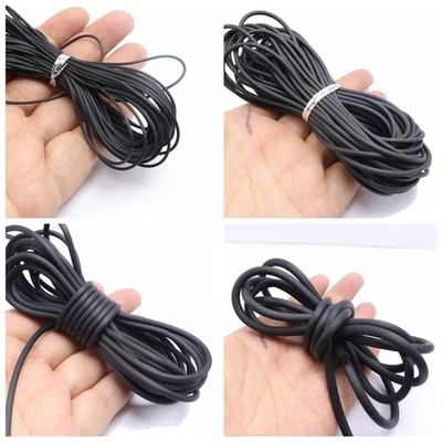 Cuerda artesanal negra de 1 mm 2 mm 3 mm 5 mm cuerda de joyería de goma maciza para colgantes Foto 1 de 4