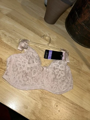 New Bali Lace 'n Smooth Comfort-U Back Full-Figure Bra 3432 Rosewood Size 34D - Imagem 1 de 4