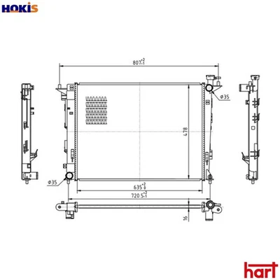 RADIATOR ENGINE COOLING 637 141 FOR HYUNDAI KIA G4FD 1.6L G4KD 2.0L G4NA 2.0L - Image 1 of 4