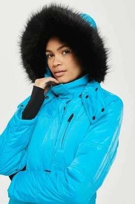 Topshop New Blue Ski Jacket With Faux Fur Hood Size UK6 EUR34 US2 - Image 1 of 4