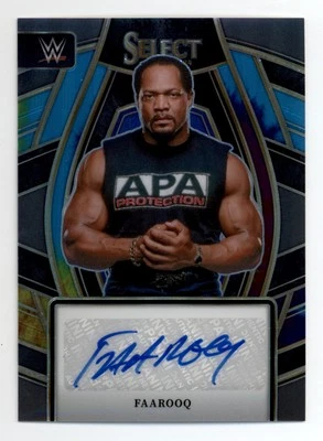 2024 Select WWE Signature Selections Tie-Dye Prizms #SLFRQ Faarooq Auto 14/25  - Image 1 of 2