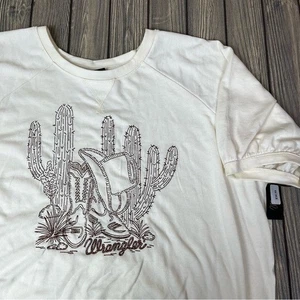 NUEVA Camiseta Wrangler Gráfica Crema Vaquera Vaquera Occidental XL - Imagen 1 de 12