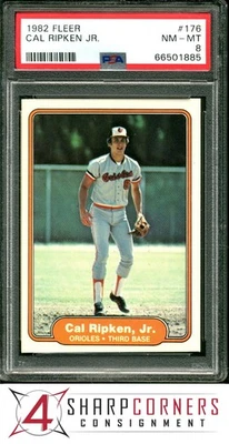 1982 FLEER #176 CAL RIPKEN JR. RC ORIOLES HOF PSA 8 - Image 1 of 2