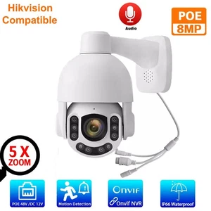 Hikvision Compatible 8MP 4K POE Security Camera Outdoor Night Vision 2 Way Audio - Picture 1 of 9