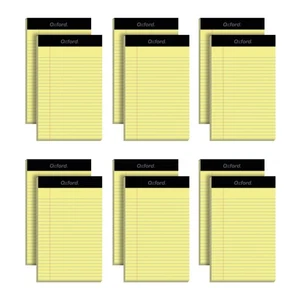 5 x 8 Legal Pads, 12 Pack, Narrow Ruled, Yellow Paper, 50 Sheets Per Writing Pad - Picture 1 of 7