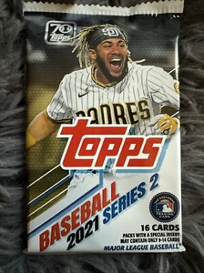 2021 Topps Series 2 Baseball Factory Sealed Pack 16 Cards Blue Parallels 12 Pac - Picture 1 of 2