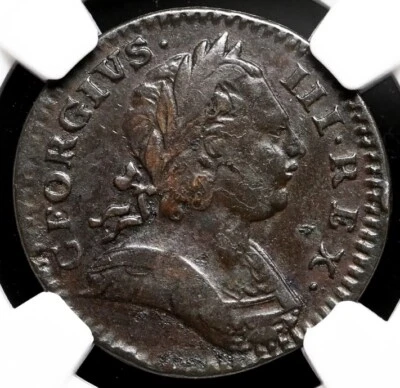 GREAT BRITAIN King George III 1773 AD England, 1760-1820 Farthing 1/4p, NGC VF30 - Image 1 of 4