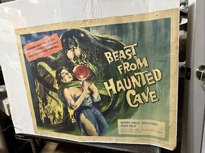 BEAST From HAUNTED CAVE 1959 ORIGINAL 22X28 MOVIE POSTER Michael FOREST Sb - Picture 1 of 14