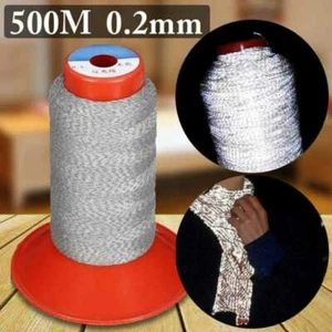 500M Reflective Sewing Thread Embroidery Machine Hand Clothing Cap DIY Handcraft - Picture 1 of 12