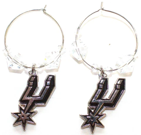San Antonio Spurs Hoop Beaded Earrings Cover