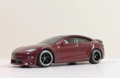 2025 Hot Wheels Tesla Model S Plaid [Red] with Custom Real Riders - Image 1 of 4