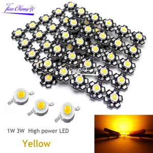 1W 3W 590nm Yellow High Power LED Led Emitter or 20mm Star PCB 5PCS-1000PCS - Picture 1 of 7
