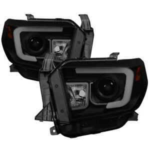Spyder Projector Headlights Light Bar DRL Black Smoke for 14-16 Toyota Tundra