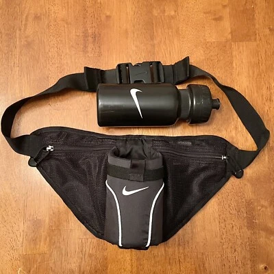 Riñonera vintage Nike bolsa de cintura soporte para botella de agua senderismo correr cremallera Y2K Foto 1 de 4