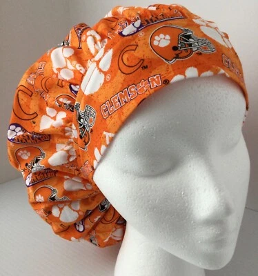 Clemson Scrub Cap Large Bouffant Medical Surgery Hat Chef Dental Veterinarian - Image 1 of 4