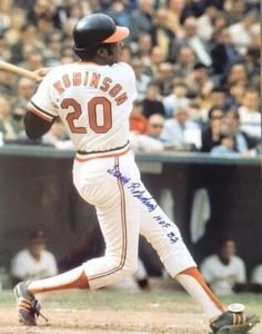 Signed 16X20 FRANK ROBINSON "HOF 82" Baltimore Orioles Autographed photo JSA - Picture 1 of 1