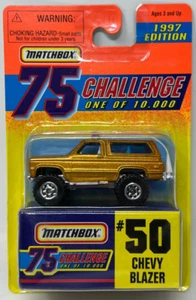 Matchbox 1996 - Chevrolet Blazer K5 - 75 Challenge - New Unopened Gold 1:64 - Picture 1 of 6
