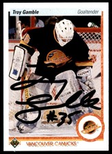 1990-91 Upper Deck Troy Gamble RC Auto Vancouver Canucks #434 NO COA