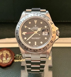 Rolex Explorer II 40mm Watch Model 16570 “No Holes Case” Oyster Band Black Dial - Picture 1 of 7