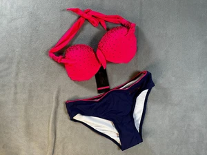 new Womens Bikini PINK swim Suit Bathing L cup C Beach padded Swimming swimsuit - Picture 1 of 8