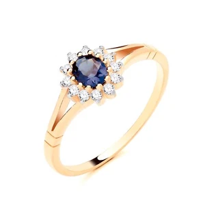 9ct Yellow Gold on Silver simulated TANZANITE Oval Halo Cluster Ring size J to U - Picture 1 of 6