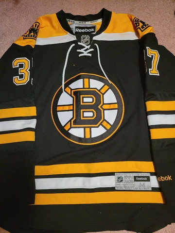 NHL Reebok Boston Bruins Patrice Bergeron Hockey Jersey, Size M Cover