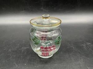 Romanian Hand Crafted Crystal Clear Grape Jam Jar - Picture 1 of 10