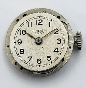 Antique UNIVERSAL GENEVE Swiss Watch Movement & Dial Round Running #\W1016 - Picture 1 of 2