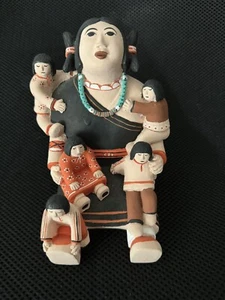 Vintage Native American Sitting Storyteller with Children Miniature Figurine - Picture 1 of 8