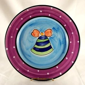 MIKASA "With Love" VINTAGE Bell Christmas Dessert Plate 8 1/4" Dia. Portugal - Picture 1 of 6