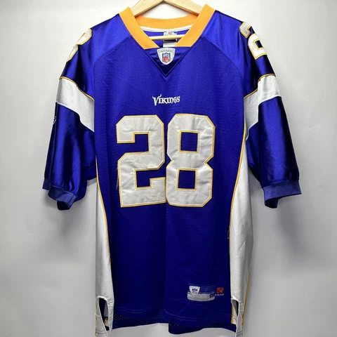 Vintage Vtg Minnesota Vikings Adrian Peterson 28 jersey sz 52 NFL Players Reebok Cover