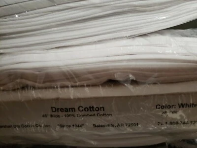 Nuevo Color Blanco Sólido, 100% Algodón Peinado, BTY×45", Ideal para Mascarilla Foto 1 de 2