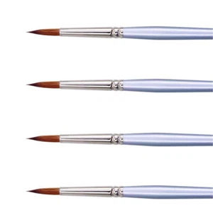 4x Jasart Round Size 10/0 Paint Brush Needle-Fine Point Watercolour Red Sable - Picture 1 of 2