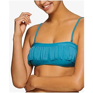 $20 Hula Honey Swimwear Teal Large Junior Fringe Bandeau Bikini Top Blue Large - Picture 1 of 1