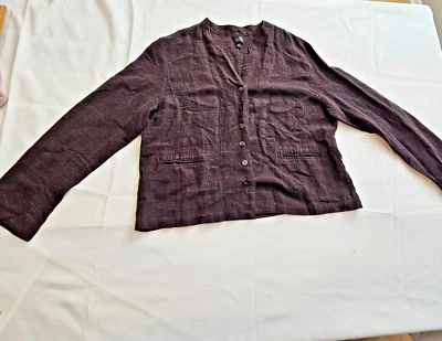 Eileen Fisher Feminino Top Botão Up Viscose, Linho, Mistura de Nylon Tamanho XL - Imagem 1 de 4