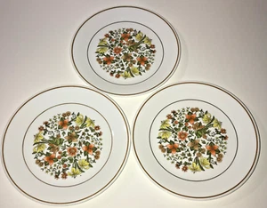 Corelle Indian Summer Floral 8.5” Salad Plates Corning Set of 3 Vintage 1970’s - Picture 1 of 5