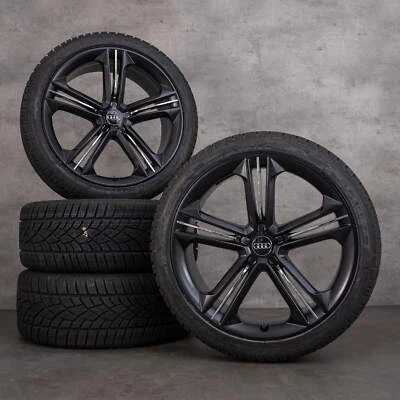 Original Audi A8 S8 Winterräder 21 Zoll 4H Felgen 4H0601025P schwarz seidenmatt - Bild 1 von 4