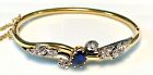 MAGNIFIQUE BRACELET ANCIEN OR 18 CARATS - SAPHIR ET DIAMANTS - 12.88 G