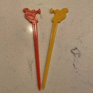 VTG Swizzle Sticks Continental Airlines to New Orleans Red Jazz NOLA Bourbon St. - Picture 1 of 6