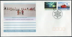 1991 Australia Antarctic Territory Treaty Set Of 2 First Day Cover, Mint Cond - Bild 1 von 1