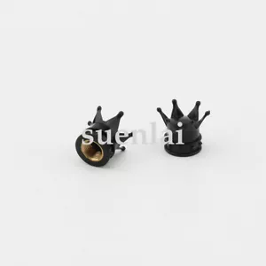 2x Black Crown Tire Wheel Rim Stem Air Valve Caps Tyre Cover for Harley Davidson - Picture 1 of 4