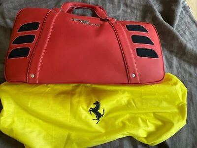 Ferrari 458 Spider Original Owner Limited Boston Bag Red Leather Travel Bag - Imagem 1 de 4