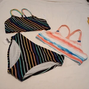 Girls Bikini Sz XL Art Class Black Striped Peyton & Parker Sz XL Striped Top NWT - Picture 1 of 18