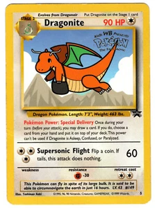 Pokemon 1999 Dragonite Black Star Promo 5 k WB Promo Card - Lightly Played LP - Picture 1 of 8