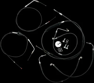 Kit de controles de manillar LA Chopper STD negro 15-17 pulgadas Harley Road Glide 98-07 Foto 1 de 3